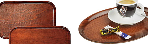 Dienblad geperst houtmotief mahonie 2