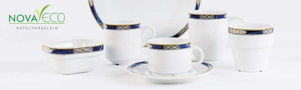 novaeco ocean egypto blue hotelporselein wit servies sfeer 2