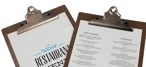 Menukaarthouders en signing