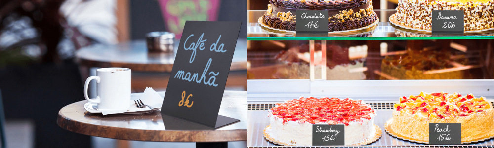 Menukaarthouders en signing