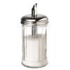 Suikerstrooier glas met rvs schenkdop