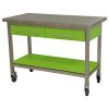 keukenmeubel-keuken-meubilair-werktafel-rvs-2-laden-verrijdbaar-groen
