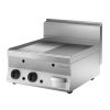 Grillplaat-gas-650-B600-glad-geribbeld-Bartscher